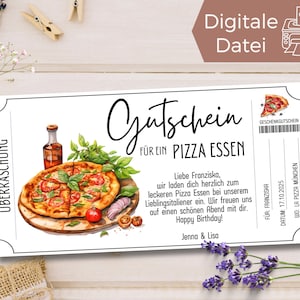 Modèle de bon de restauration de pizza à imprimer à la maison | Bon dîner Restaurant italien à concevoir | Chèque cadeau