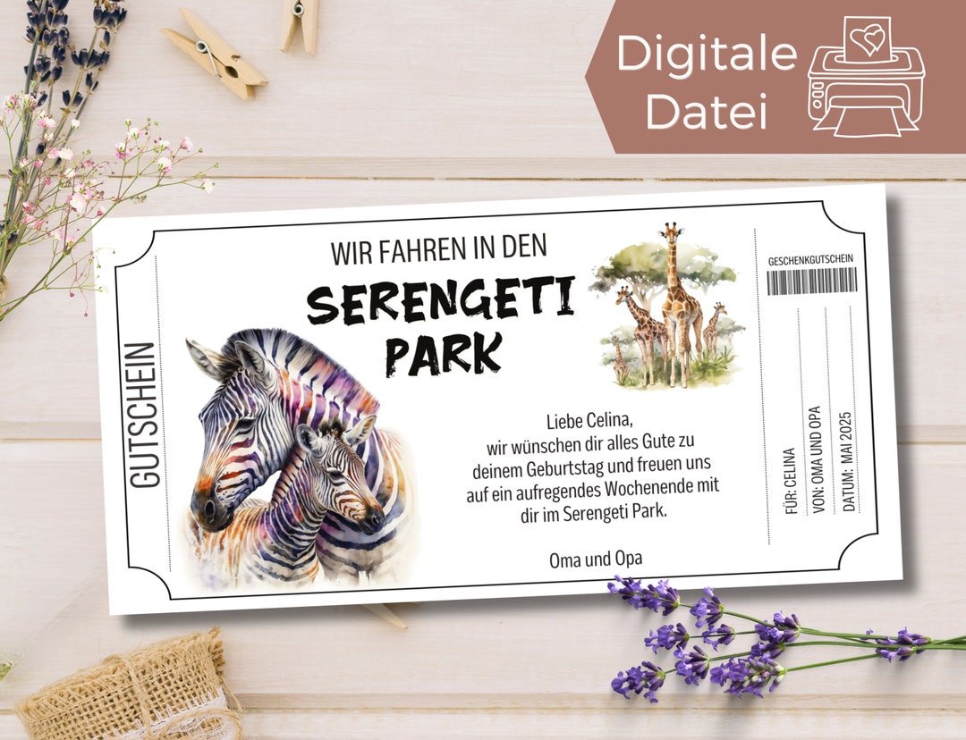 Serengeti Park Gutschein 2 Für 1 Erwachsene