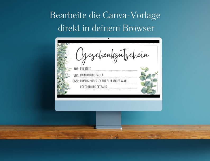 Gutschein Vorlage universal blanko Gutschein zum Ausdrucken Eukalyptus