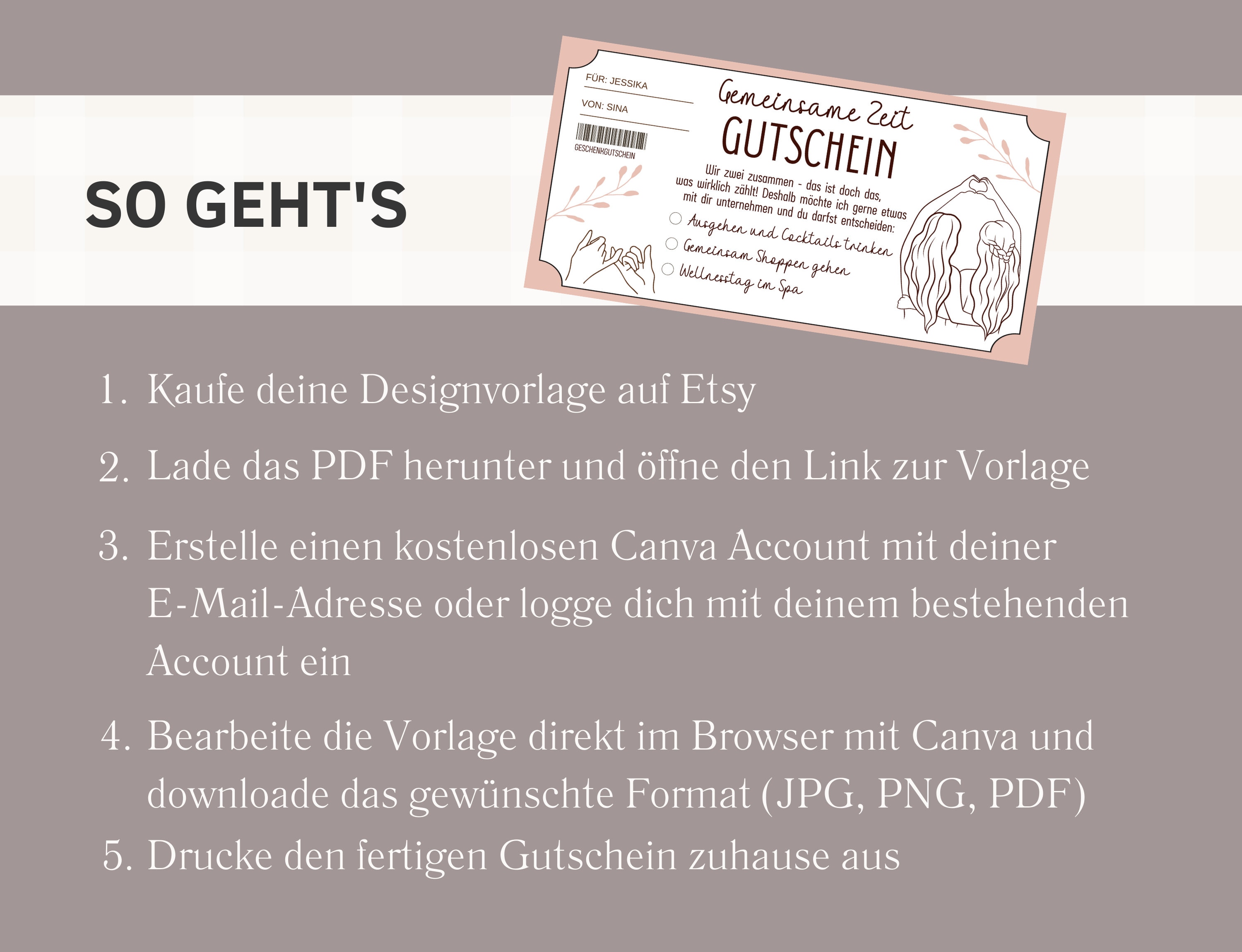 Gutschein gemeinsame Zeit beste Freundinnen Vorlage Gutschein zum