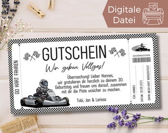 Vouchersjabloon karten | Kartingvoucher om uit te printen | Voucher om te ontwerpen | Cadeaubon ervaringsbon