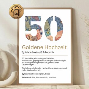 Golden Wedding Anniversary Gift | 50th Wedding Anniversary Gift Template | Printable Gift Template for 50th Anniversary/Golden Wedding