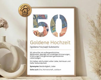 Golden Wedding Anniversary Gift | 50th Wedding Anniversary Gift Template | Printable Gift Template for 50th Anniversary/Golden Wedding