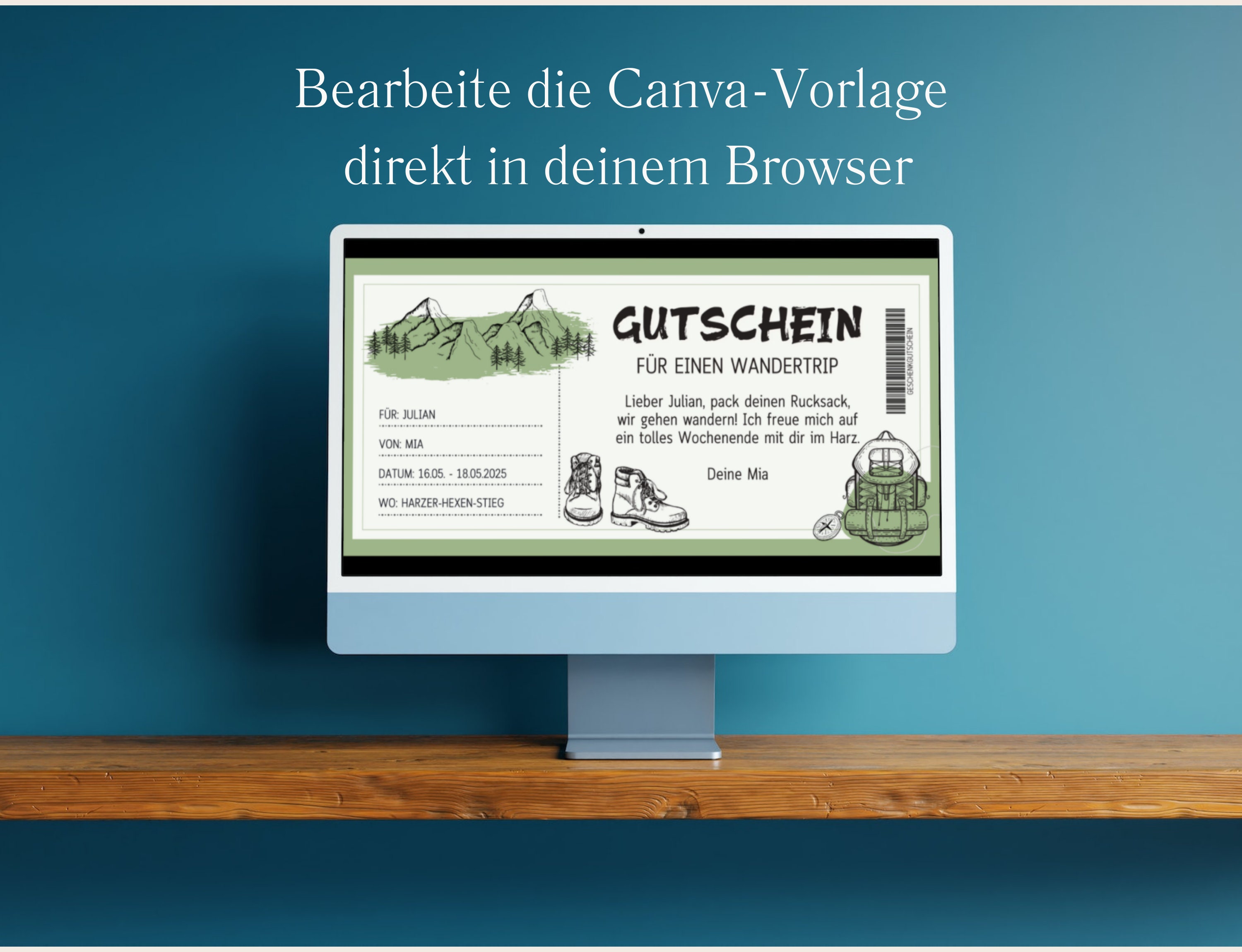 Gutschein Wandern Vorlage Gutschein Ausflug zum Ausdrucken Gutschein