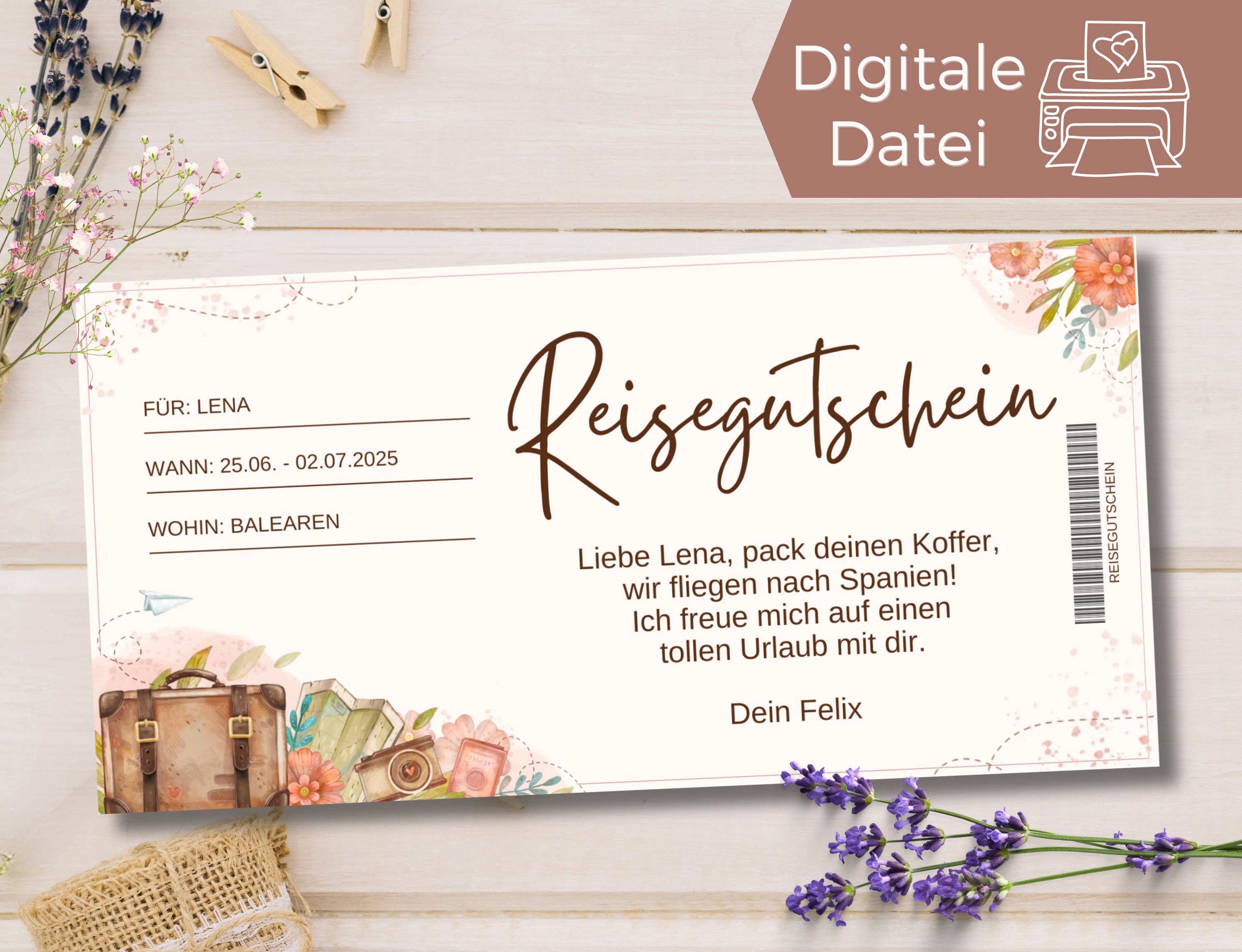 Reisegutschein Gutschein für eine Reise Vorlage Gutschein Flugreise zum