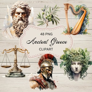Grèce antique | Aquarelle| PNG |fond transparent |utilisation commerciale | téléchargement numérique | clip art | bundle de conception