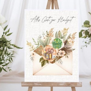 Wedding money gift | Digital Download | PDF | Last minute gift | Gift idea | Wedding | To print | Template