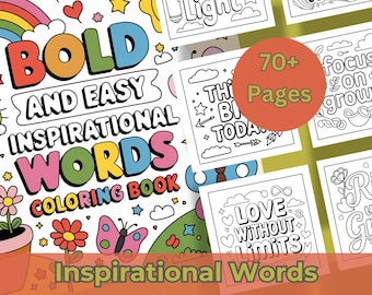Inspirational Words Coloring Pages |Templates |Stress Relief |for adults |coloring book | Concentration |Quotes |Easy Coloring Pages
