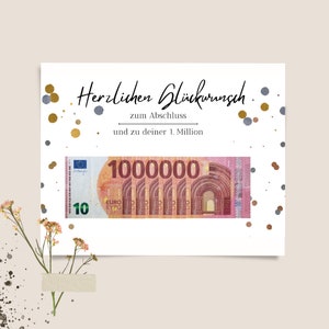 Seu primeiro milhão de presente em dinheiro para formatura | Download digital | PDF | Presente de última hora | Ideia de presente | Para imprimir |