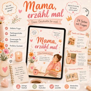 Mom, tell me about yourself | Printable Journal for Mom | Workbook | Gift idea | Gift for Mom | Gift | PDF