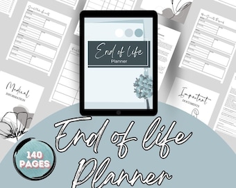End of Life Planner Printable | What-If Binder | Digital File | Emergency Planner | Funeral Planner | Editable in Canva | PLR | MRR