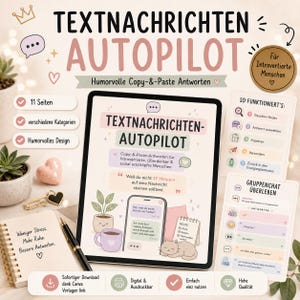 Text messaging autopilot for introverts | Copy & paste replies | Funny message templates | Digital download PDF | Instant download