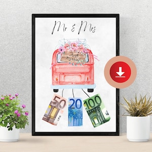 Wedding money gift | Last minute gift | Money gift | Digital Download | PDF |  Gift idea | Wedding gift | To print