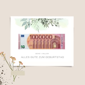 Deine erste Million Geldgeschenk | Digitaler Download | PDF | Last Minute Geschenk | Geschenkidee | Geburtstag | Zum Ausdrucken | Vorlage