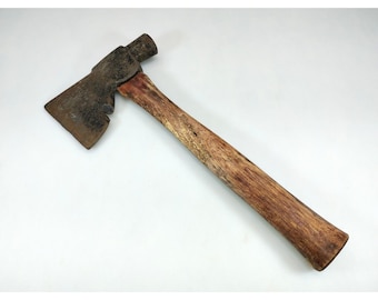 Vintage Plumb Hatchet Half Hatchet Hammer Head Wood Handle Camp Tool USA