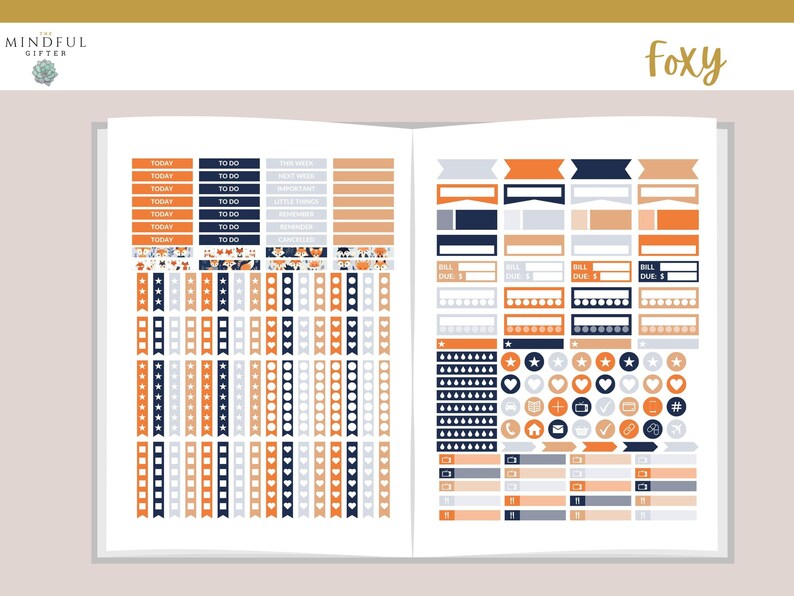 Whimsical Fox Forest Printable Sticker Kit for Erin Condren Weekly ...