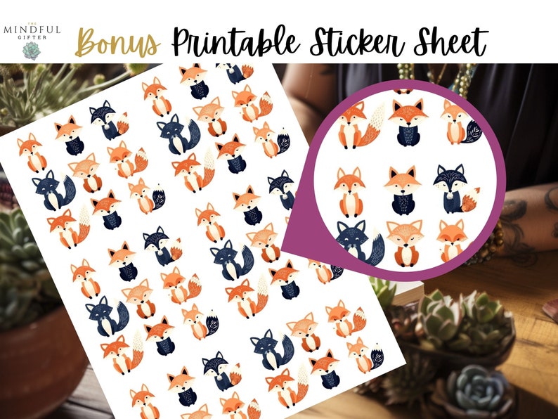 Whimsical Fox Forest Printable Sticker Kit for Erin Condren Weekly ...