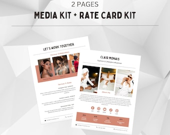 2 Page Media Kit + Rate Card Canva | Media Kit | Content Creator | Media Kit Canva | TikTok Media Kit | Blogger Media Kit