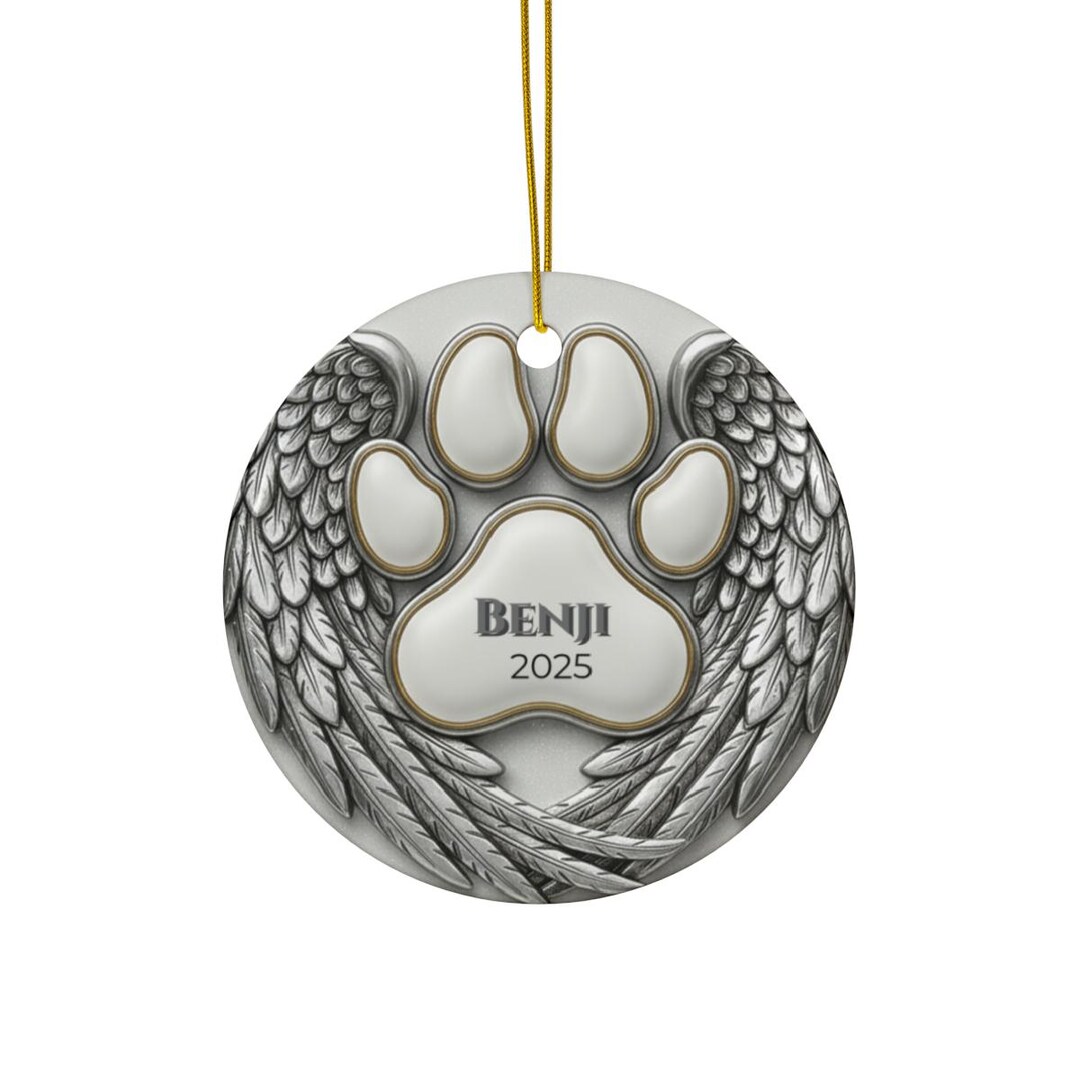 Personalized Pet Memorial Ornament, Custom Dog Loss Gift, Angel Wings ...