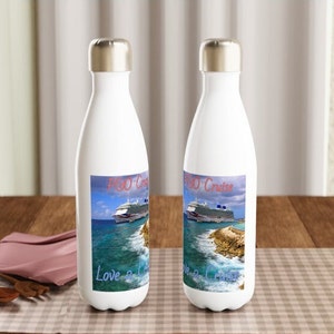 P&O Cruise - Love 2 Cruise - White 17oz Stainless Steel Water Bottle