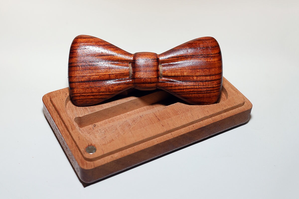 Satin Santos Rosewood Bow Tie Etsy