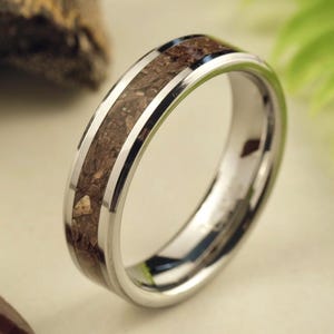 Dinosaur Bone Ring | T-Rex Fossil & Tungsten Carbide | Handmade Jewellery for Him or Her | Wedding Band | Birthday | Anniversary Jewellery
