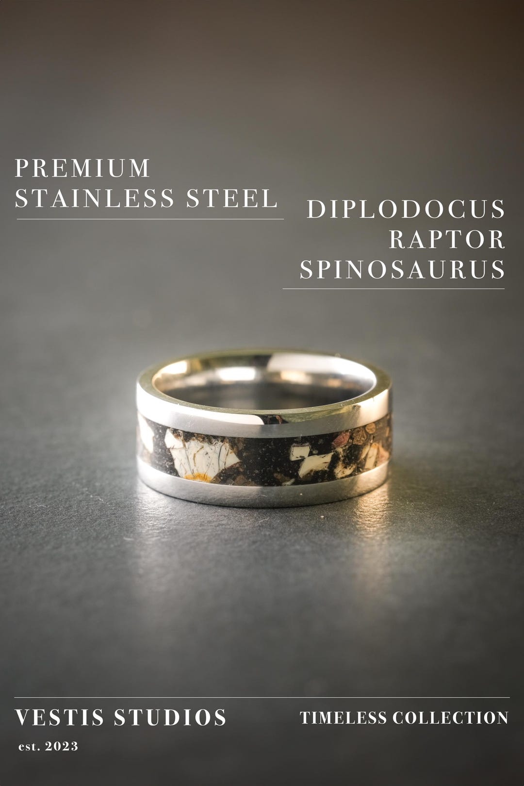 Raptor R Ring Dinosaur Fossil Ring | Raptor, Diplodocus, Spinosaurus Bone | Handmade ...
