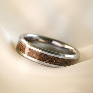 Dinosaur Bone Ring | T-Rex Fossil & Tungsten | Handmade Jewellery for Him or Her | Wedding Band | Birthday | Anniversary | Engagement Ring