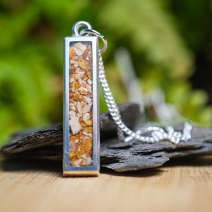 Dinosaur Tooth Necklace | Spinosaurus Fossil Rustic Pendant & Silver Chain | Handmade Jewellery for Him or Her | Unique Gift Idea | Birthday
