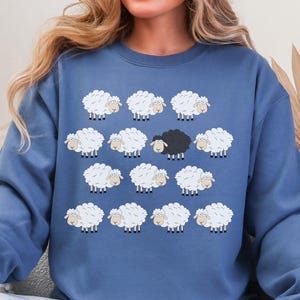 Black Sheep Sweatshirt,Animal Lover Gift,Sheep Lover Shirt,Black Sheep of The Family,Funny Black Sheep Farmer Farm Sweatshirt,Sheep Sweater