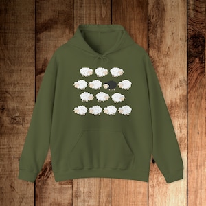 Black Sheep Hoodie,Farm animal shirt,Funny Sheep sweatshirt,Cute sheep shirt,Gift for her,Farmer sweater,Sheep Lover Gift,Black sheep family
