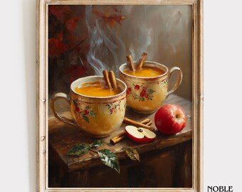 Autumn Apple Cider Painting – Vintage Kitchen Art Print (Digital Download) 2821