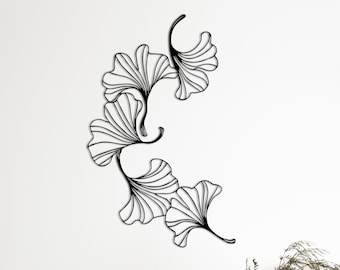 Ginkgo Leaves Metal Wall Art, Modern Abstract Wall Decor