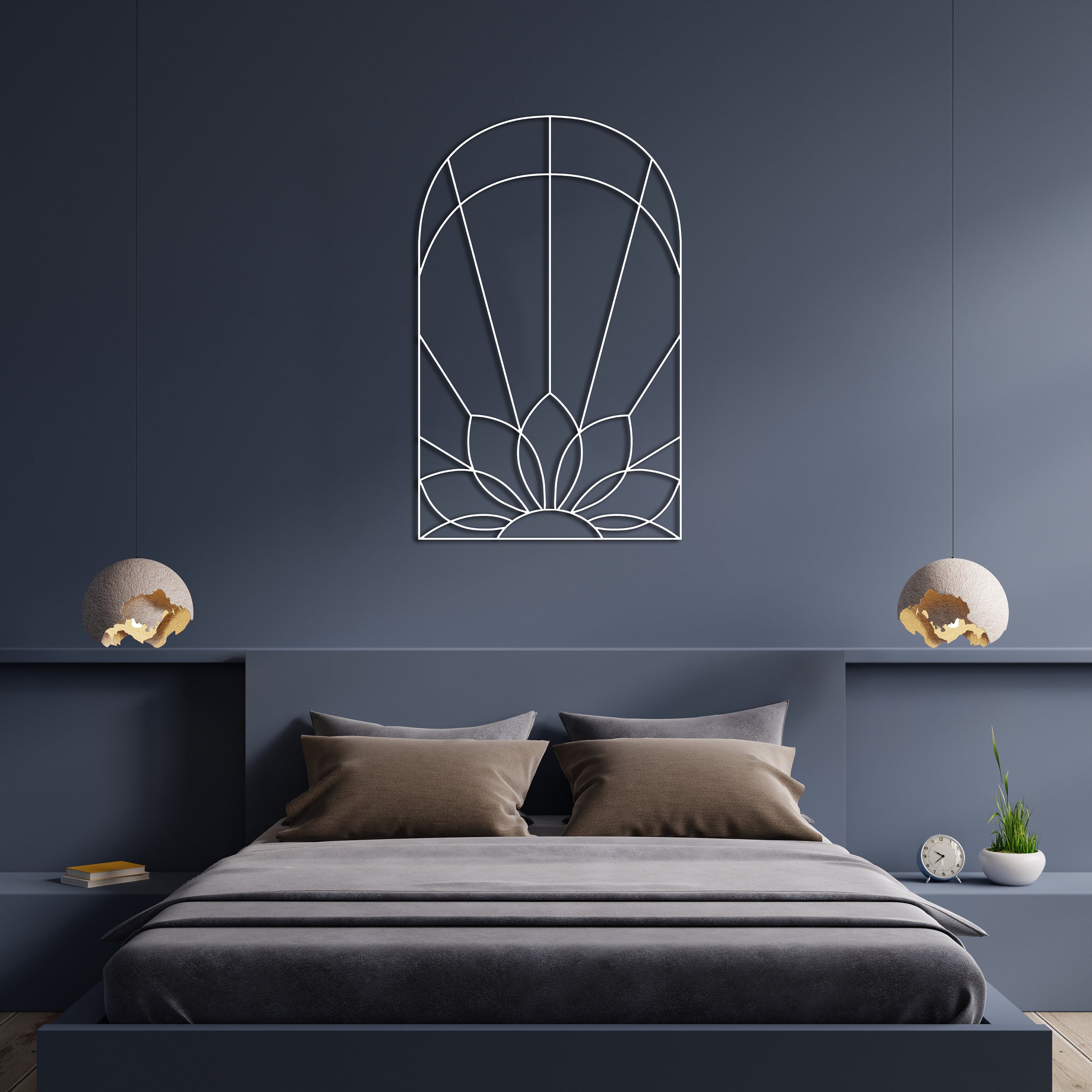 Boho Mandala Metal Wall Art, Lotus Flower Metal Decor , Oversized Metal ...