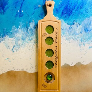 Tequila flight tray with epoxy glass holders