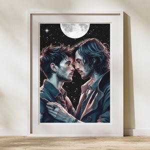 Wolfstar Poster, digitaler Download, von Wolfstar inspiriertes Wandbild, Printable Wolfstar, Deko Hexen und Zauberer