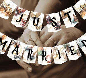 Guirlande "Just Married" - Décoration Mariage, Fanions En Papier, Parfaite Pour Demande En Mariage & Fête