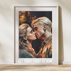 Poster, digitaler Download, magisch inspiriertes Wandbild, schönes Printable, Deko Hexen und Zauberer