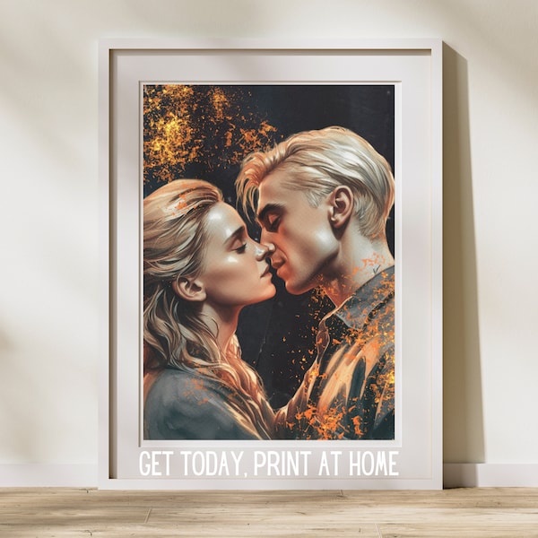 Dramione poster, digital download Manacled inspired mural Dramione, Printable Dramione, decoration witches and wizards