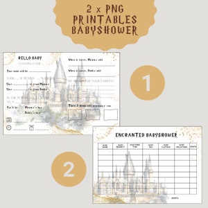 Printable Babyparty "Verzaubertes Ratespiel Kategorien"  in englisch, Zauberer Spiel Babyshower, Partyspiel für HP Babyparty "Hello Baby"