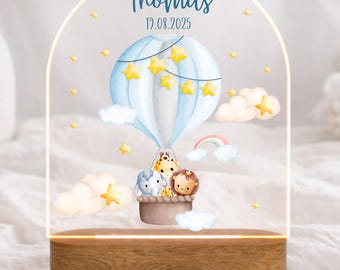 Personalized Baby Night Light Custom name Bedside LED Lamp Baptism Newborn Gift Nursery Decor