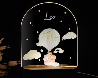 Veilleuse personnalisée avec prénom et date de naissance, lampe de chevet, lampe de chevet, cadeau de naissance, lampe de chevet personnalisée pour enfant