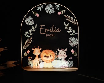 Personalisiertes Nachtlicht Nachtlampe Babys Geschenk zur Geburt Babylampe Geschenk individuelle Namenslampe für das Kinderzimmer