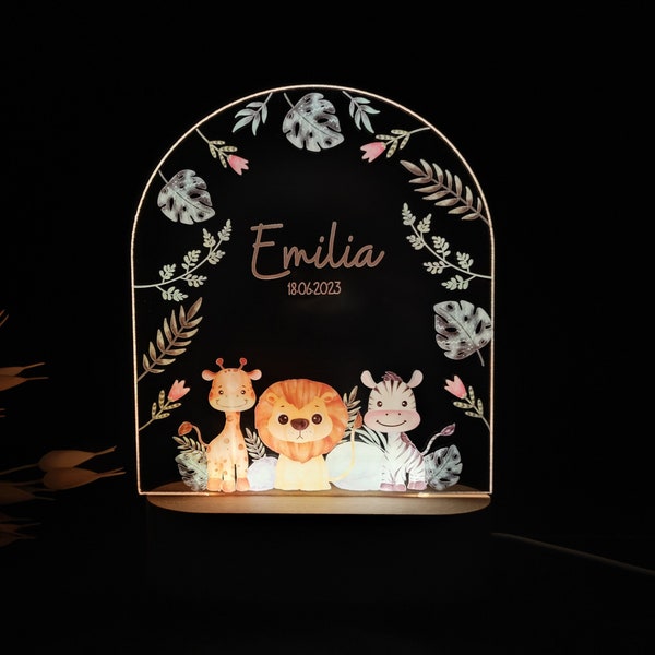 Personalisiertes Nachtlicht Nachtlampe Babys Geschenk zur Geburt Babylampe Geschenk individuelle Namenslampe für das Kinderzimmer