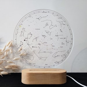 Lampe constellation personnalisée en cadeau Carte des étoiles sur veilleuse Lampe ciel personnalisée Plaque personnalisée acrylique Veilleuse personnalisée