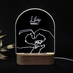 Personalized Gift for newborn Personalized baby lamp Personalized night light for baby baby gift birth night light baby Present for Parents