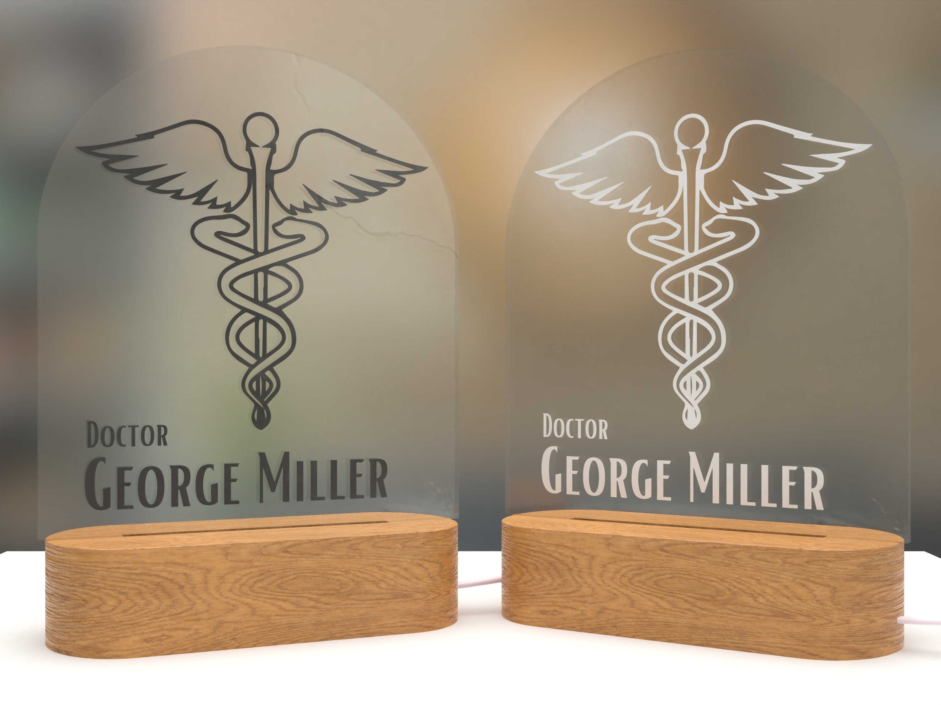 Custom Personalized Lamp for doctor Led Lamp for medicine Student Graduation Gift esculap 3D Lamp Personalized Gift for nurse