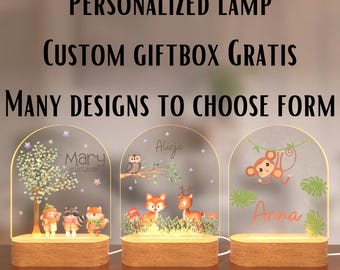 Personalized night light for baby animal night lamp baby gift birth night light baby Led Baby Lamp Gift custom name Lamp for kids bedroom