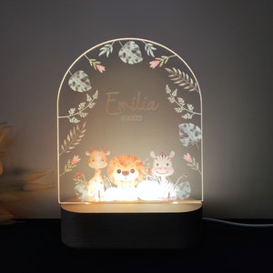 Gepersonaliseerde nachtlampje voor baby dier nachtlampje baby cadeau geboorte nachtlampje baby Led Baby Lamp Cadeau aangepaste naam Lamp voor kinderkamer afbeelding 5