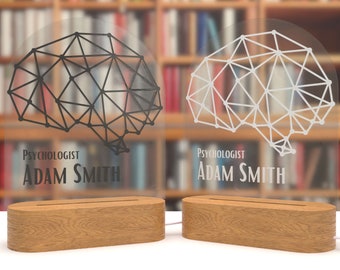 Custom Personalized Lamp for Psychologist Brain Led Lamp for Psychology Student Graduation Gift 3D Lamp Personalized Gift for Neurologist